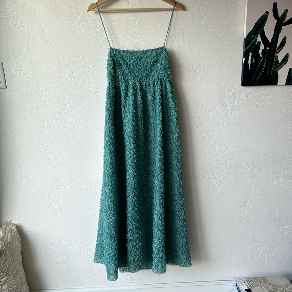 ZARA Floral Ruffle Appliqué Dress / US Large